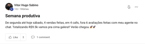 Vitor Hugo Sabino: 4 vendas em 4 calls, totalizando R$9,5 mil.
